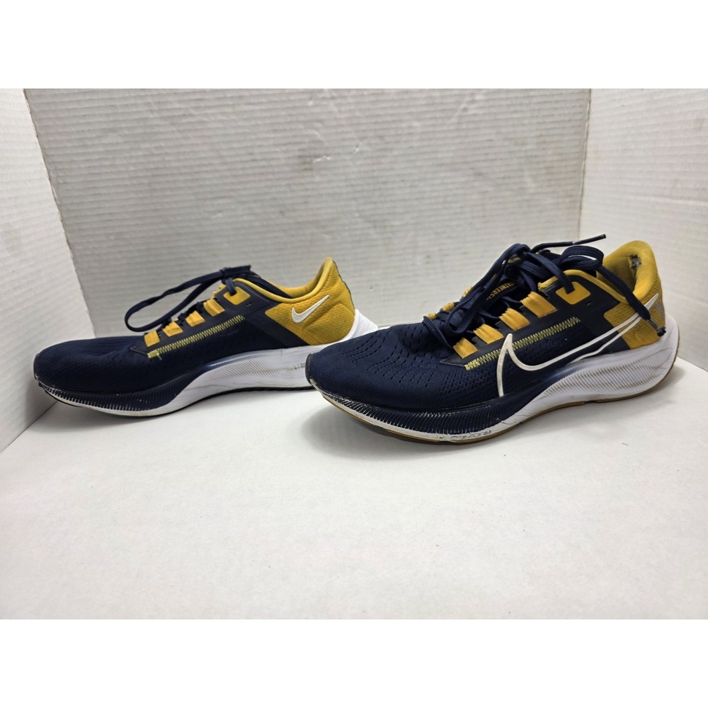 Nike Air Zoom Pegasus 38 West Virginia WVU Mountaineers Navy Gold Men's Sz 9.5